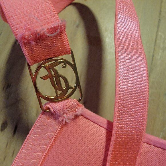 Juicy Couture Push-up Bra Bright Pink Size 36B Padded Underwire - Picture 3 of 6